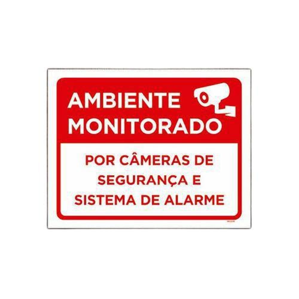 Placa De Sinalização - Ambiente Monitorado 27X35