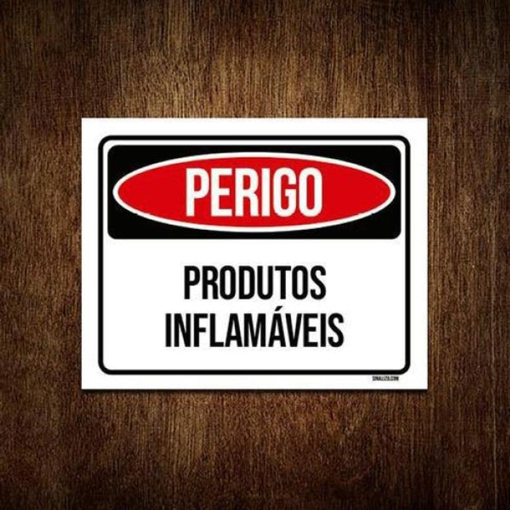 Kit 10 Placas Perigo Produtos Inflamáveis