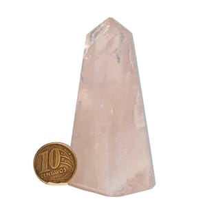 Obelisco Quartzo Rosa Lapidado 100 a 140g 80 a 90mm Classe B