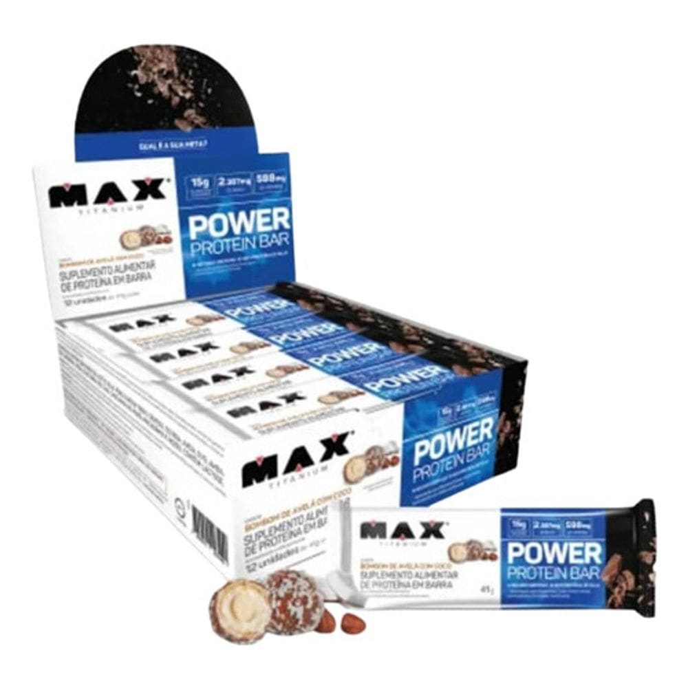 Power Protein Bar (Caixa c/ 8un de 90g) Max Titanium