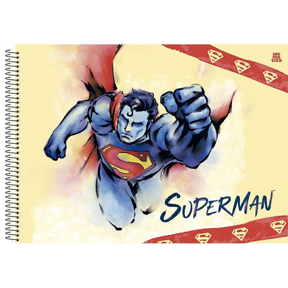 Caderno Cartografia Espiral 60Fls SuperMan Capa3 - Animativa
