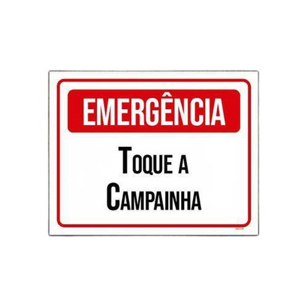 Placa Sinalização - Emergência Toque Campainha 36x46