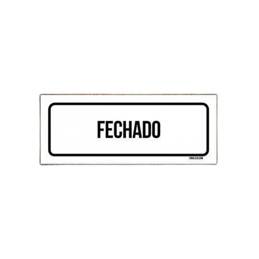 Placa De Sinalização Setor - Fechado  23X9
