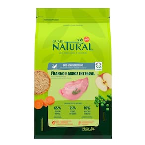 Ração Guabi Natural Gatos Sênior Castrados Frango e Arroz Integral 7,5kg