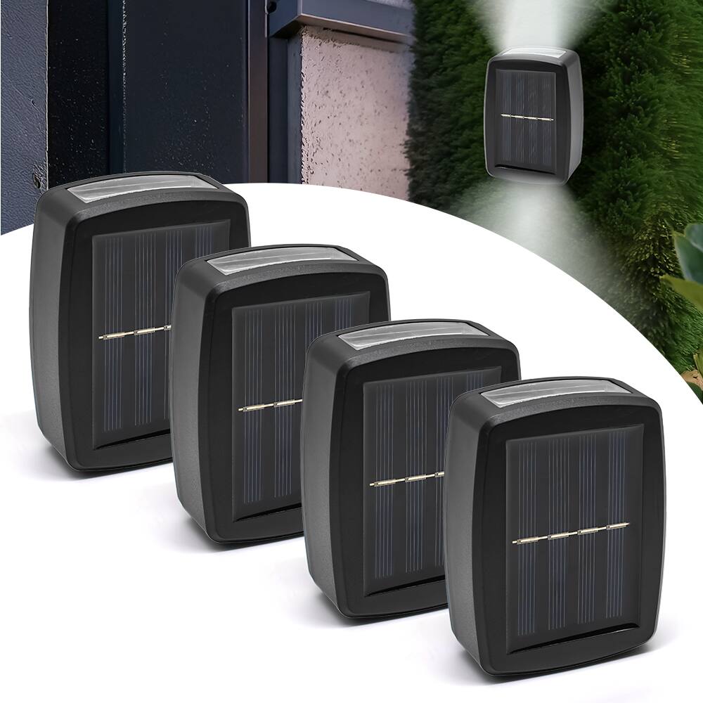 KIT 4 Arandela Solar Slim 2 Focos Luminária Parede Luz Frio