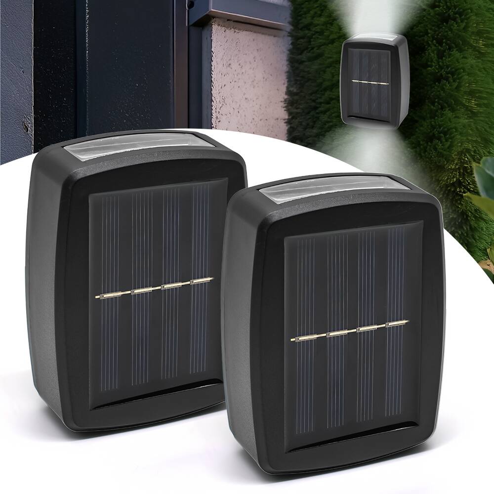 Kit 2 Arandela Solar Slim 2 Focos Luminária Parede Luz Frio