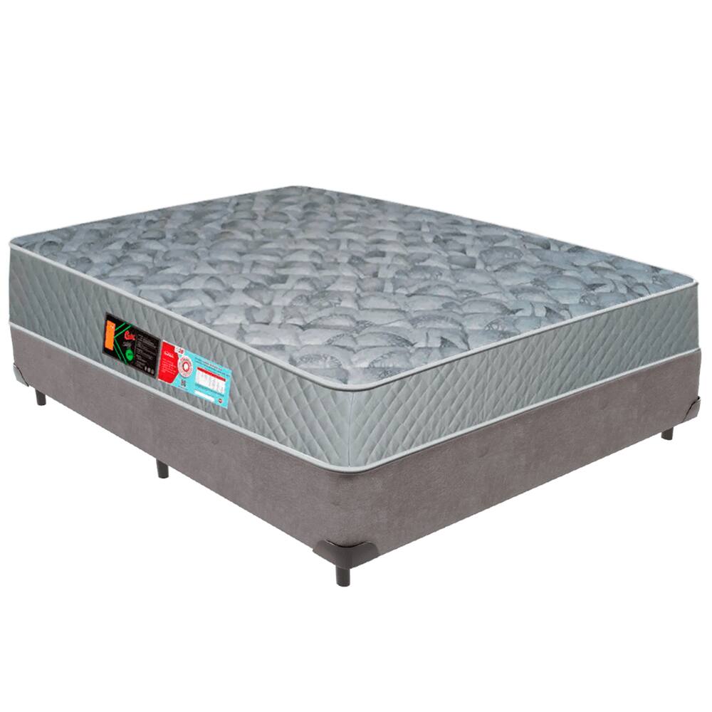Cama Box e Colchão Sleep Max D33 Casal Castor