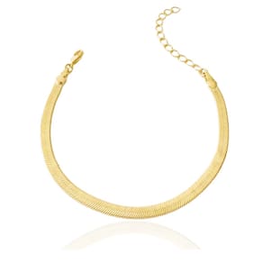 Pulseira Fita Laminada 4mm Banhada a Ouro