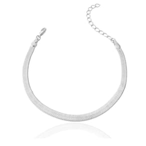 Pulseira Fita Laminada 4mm Banhada a Prata