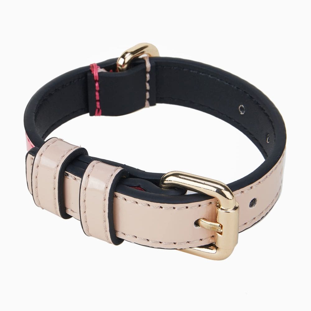 Coleira para animais de estimação Scotch & Co Leather Fiber Leather Rosa-Tan M
