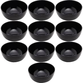 10 Tigelas Vidro Opalino 300ml Diwali Black 12x5cm Cumbuca Shimeji Saladas
