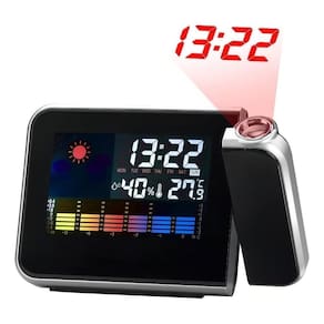 Relógio Digital Com Projetor Lcd Despertador Temperatura