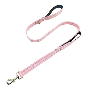 Capa de coleira para cães Geny Heavy Duty 2, alça acolchoada, nylon, rosa