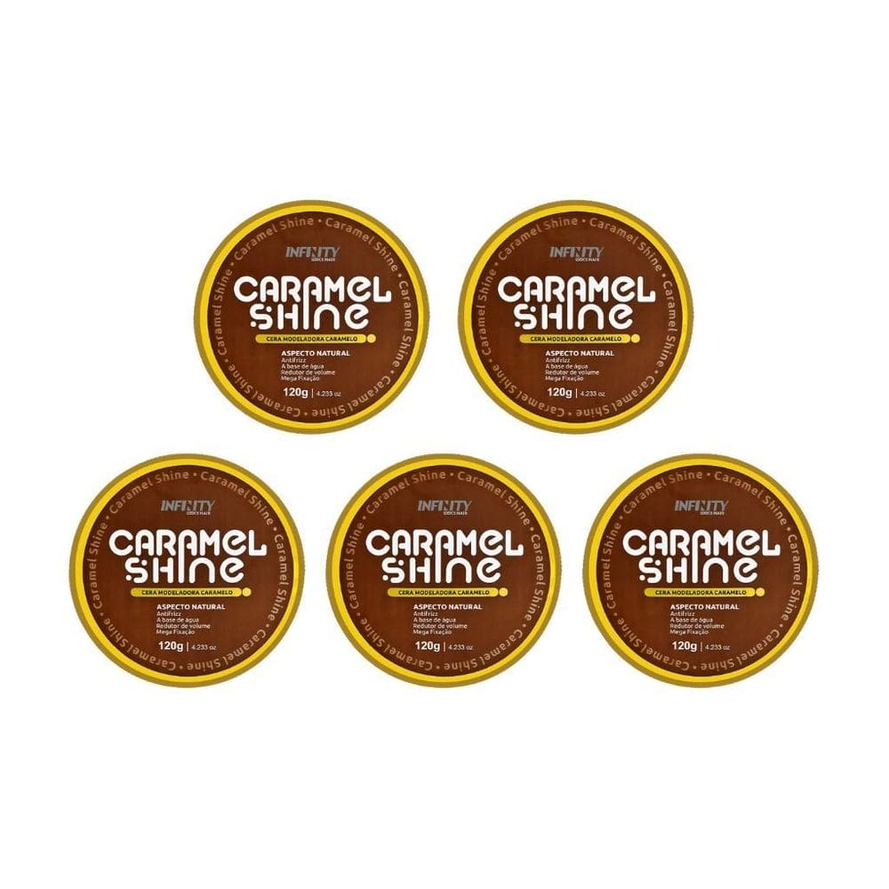 Pomada Capilar Infinity Caramel Shine Cera 120G-Kit C/5Un