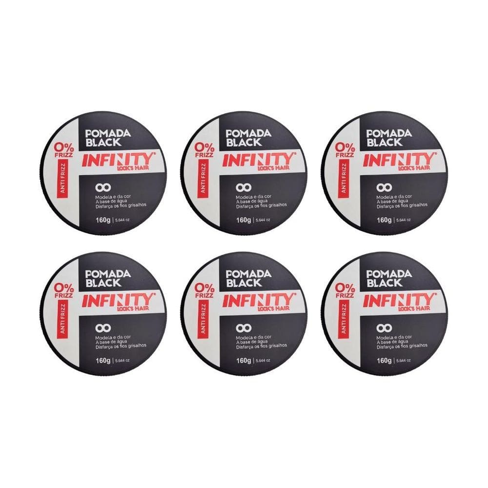Pomada Capilar Infinity Black 160G - Kit Com 6Un