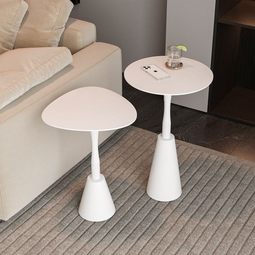 Conjunto Mesa de Canto Napoli 65x40x40cm Branco