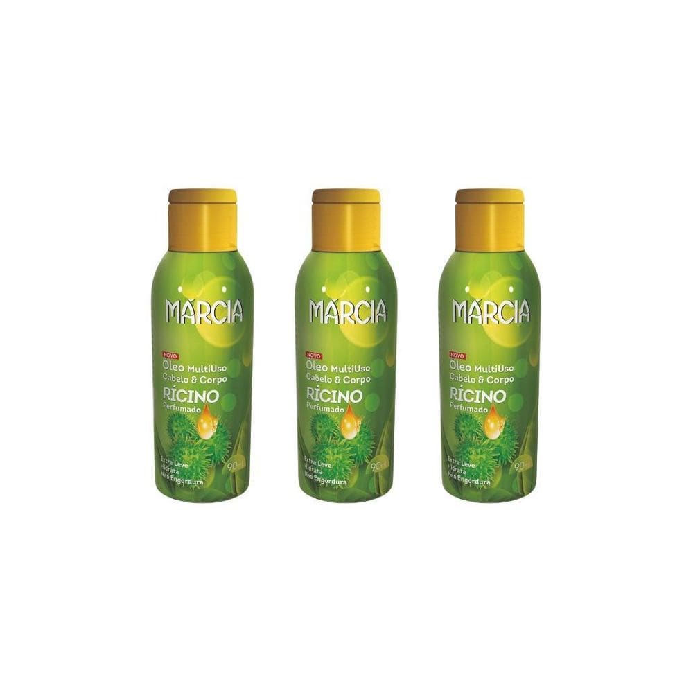 Oleo Cabelo E Corpo Marcia 90Ml Ricino-Kit C/3Un