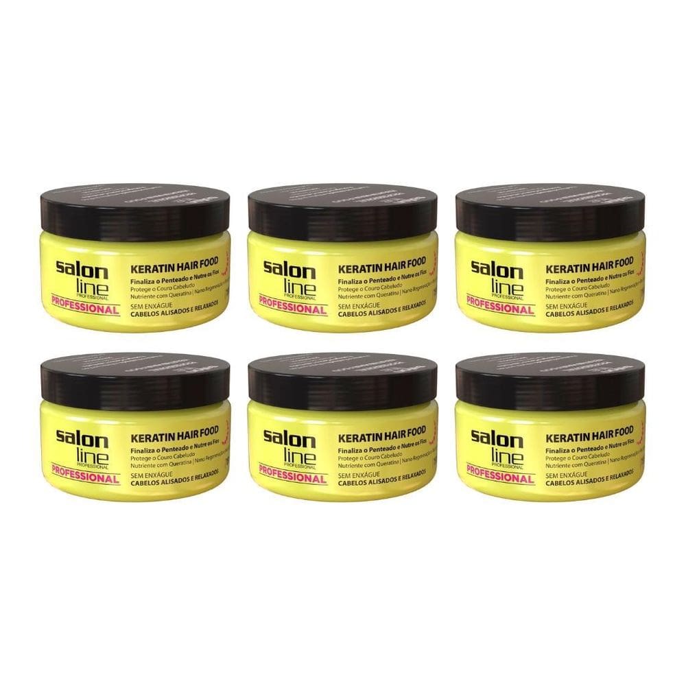 Pomada Capilar Salon Line Hair Food 195G - Kit Com 6Un