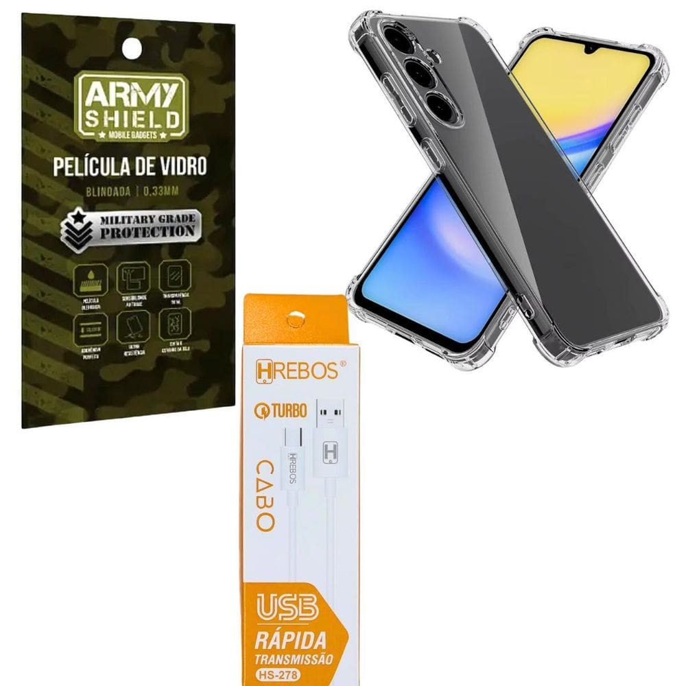 Capa Transparente Para Galaxy S24Fe + Cabo Tipo-C 2 Metros