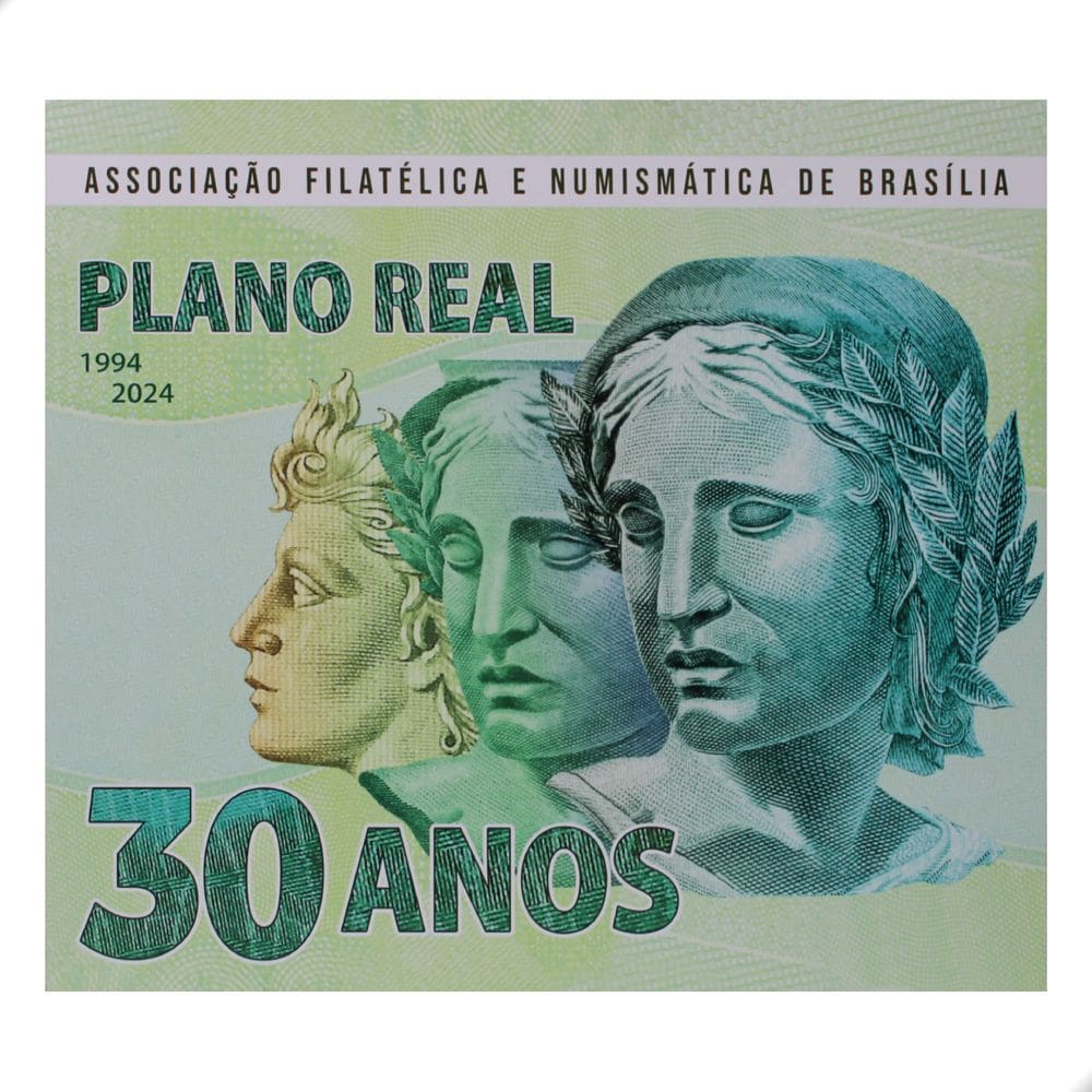 Folder Encarte para Cédula de 30 Anos Associação Filatélica e Numismática de Brasília