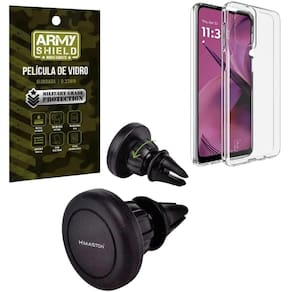 Capa Capinha Transparente Para Moto G55 + Suporte Carro
