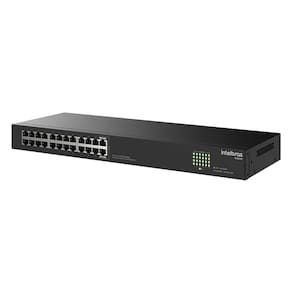 Switch 24 Portas Intelbras S1124G - Portas Gigabit RJ45 - Proteção Contra Surtos - Rack 1U - Bivolt