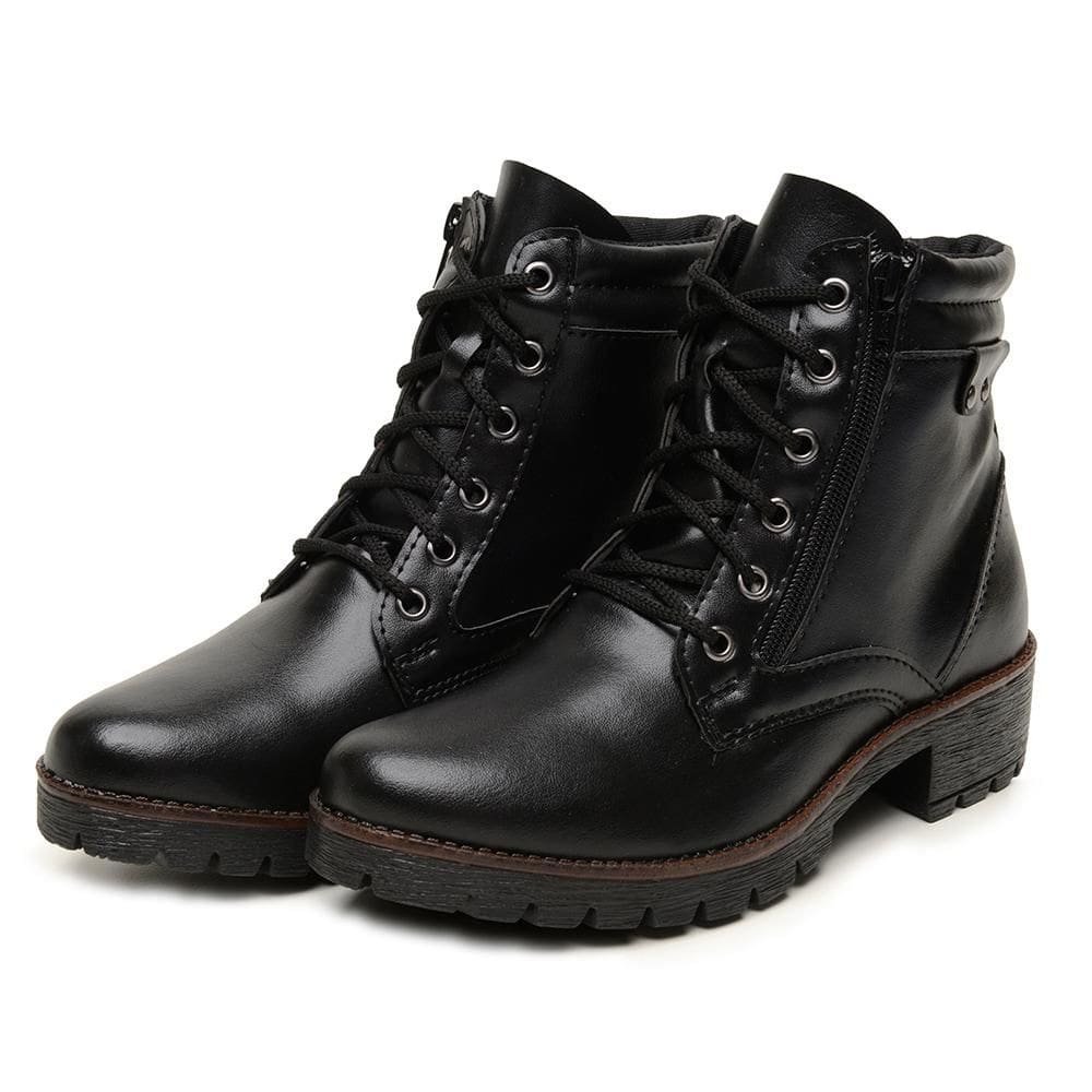 Bota Coturno Feminino Casual Solado Tratorado Moderno