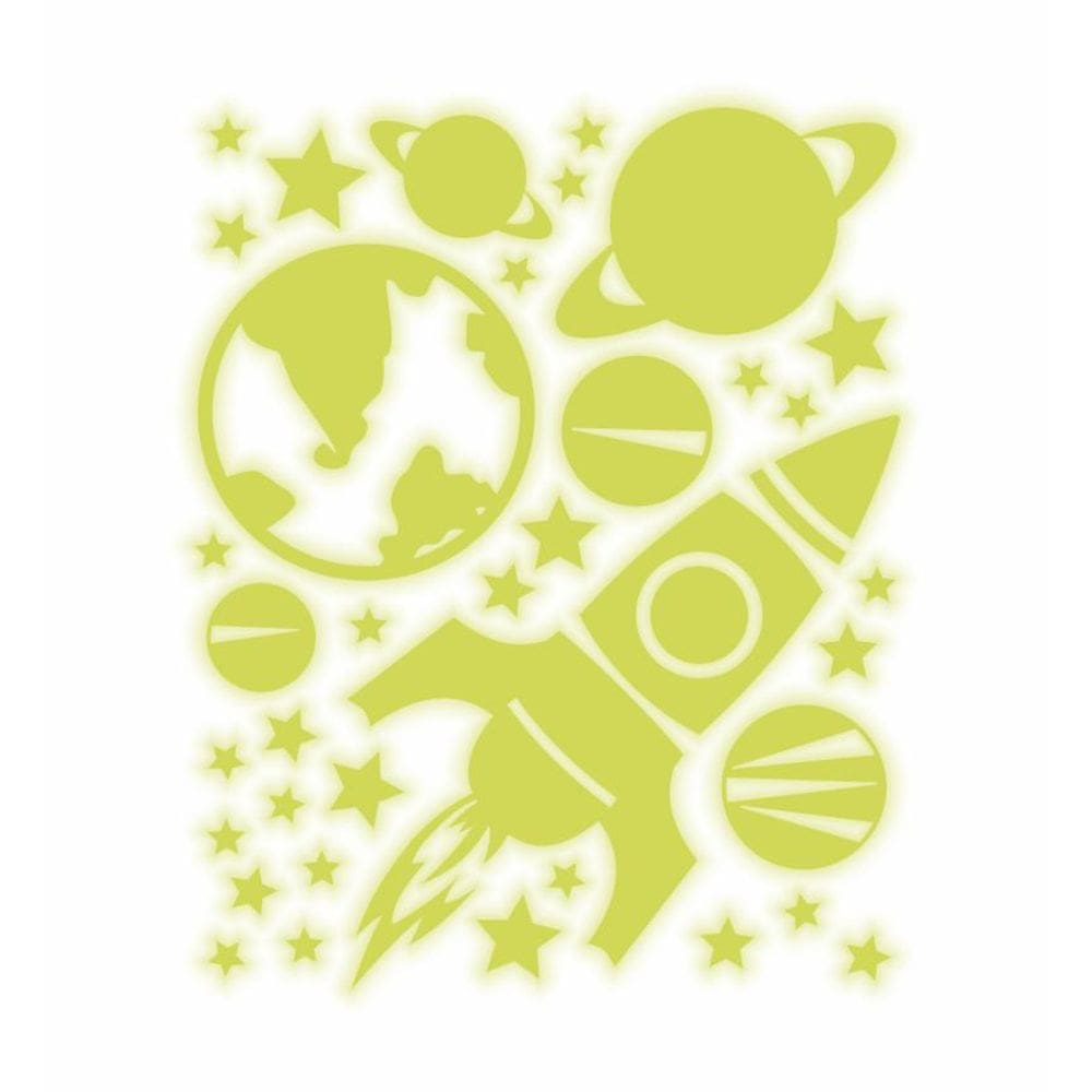 Adesivo Brilha No Escuro - Foguete - Planeta - Estrelas