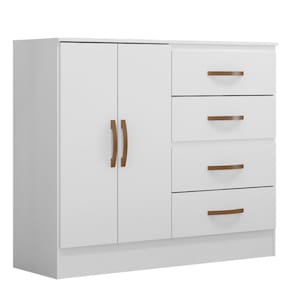 Cômoda Sapateira para Quarto 2 Portas 4 Gavetas Lisa