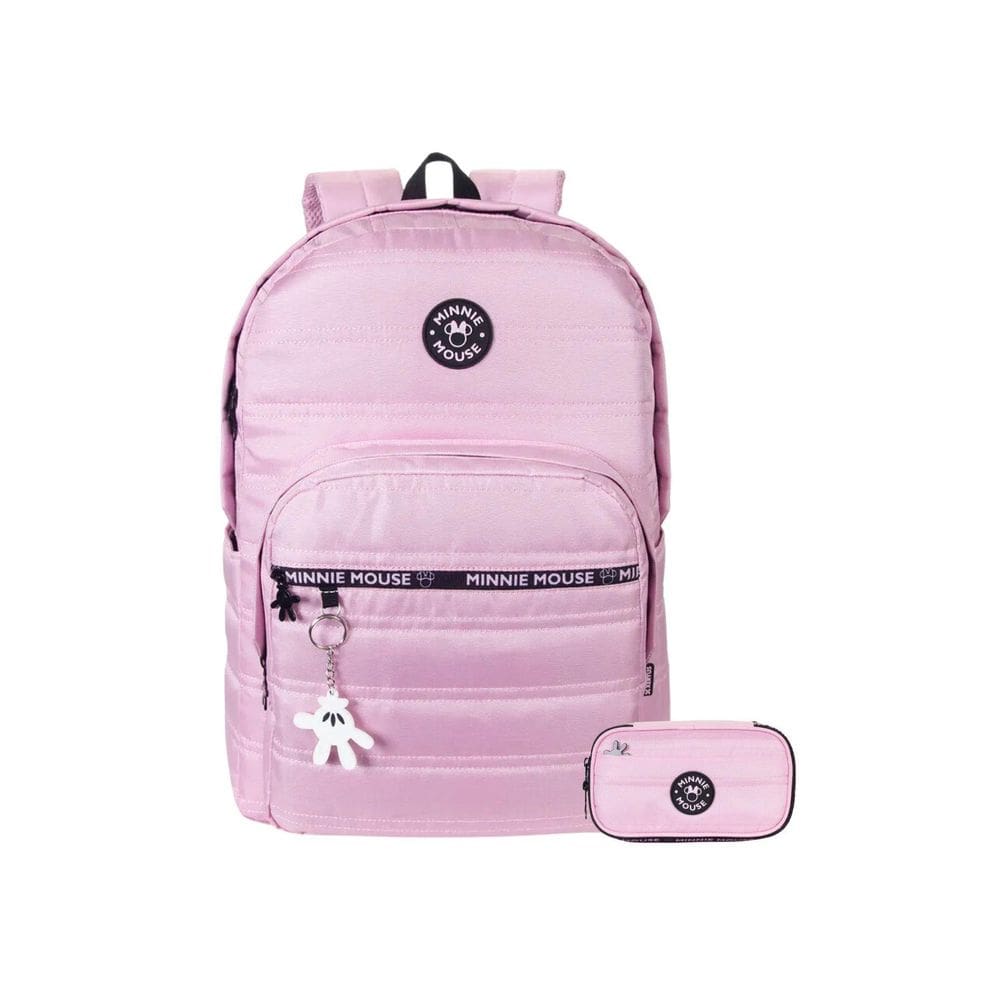 Kit Escolar Mochila Costa+Estojo Multi Minnie Mouse Juvenil