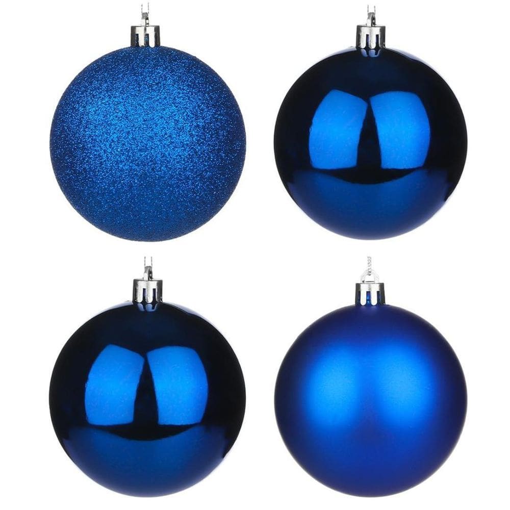 Kit 6 Bolas Para Árvore De Natal 8Cm Grande Azul Decoração