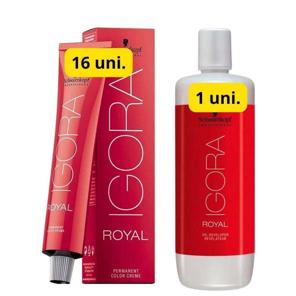 Igora Royal Coloração 16X 7/0 Louro Médio + 1X Ox20V Lt
