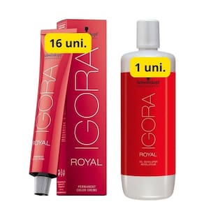 Igora Royal Coloração 16X 7/0 Louro Médio + 1X Ox20V Lt