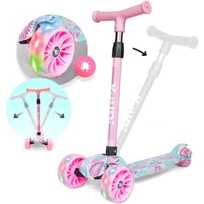 Patinete Infantil Dobrável Com Rodas Flash Rosa Yuupi