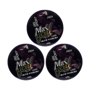 Cera Capilar Maxgold Modeladora Sport Uva - Kit Com 3Un