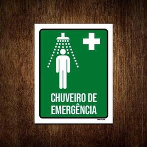 Kit 10 Placas Sinalização Ambiente Chuveiro Emergência