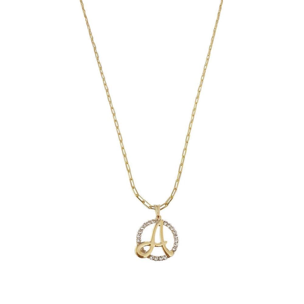 Colar Corrente 45 Cm Feminina Pingente Letra A Banhado Ouro
