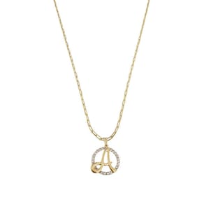 Colar Corrente 45 Cm Feminina Pingente Letra A Banhado Ouro