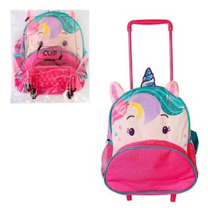 Mochila Infantil Com Rodinhas Unicórnio - Roxo