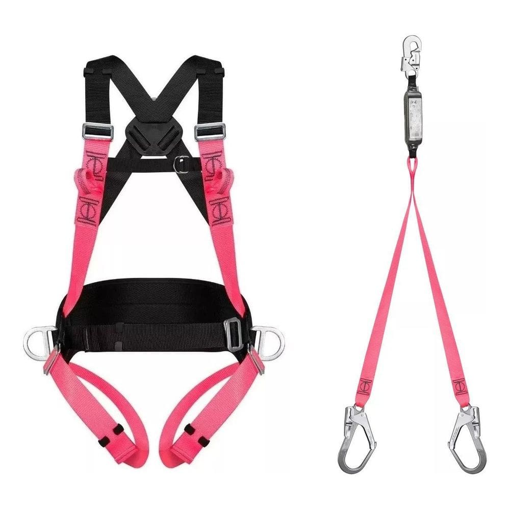 Cinto Paraquedista Dg5100 + Talabarte Y Abs Dg8009 Rosa