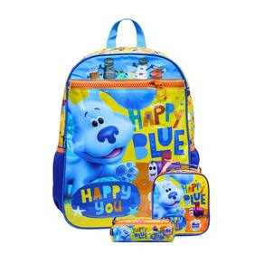 Kit Escolar Mochila De Costas + Lancheira + Estojo Dog Blue
