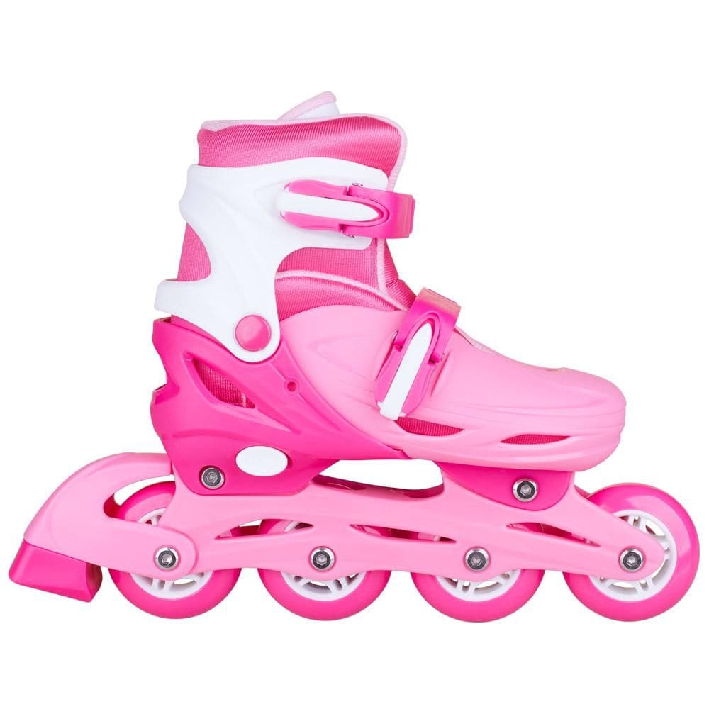 Patins Inline 32-35 Pink Party com Mochila Play&Fun