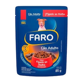 Sachê Ração Úmida Cão Adulto Sabor Fígado Ao Molho 85G Faro