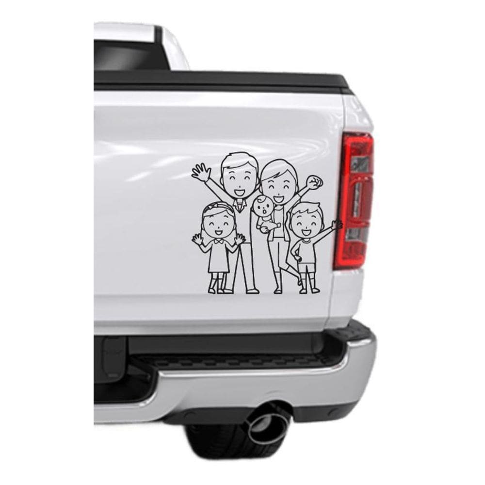 Adesivo De Carro Familia Feliz Mod40