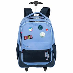 Mochila Carrinho Externo Paul Frank Casual Patches - Azul
