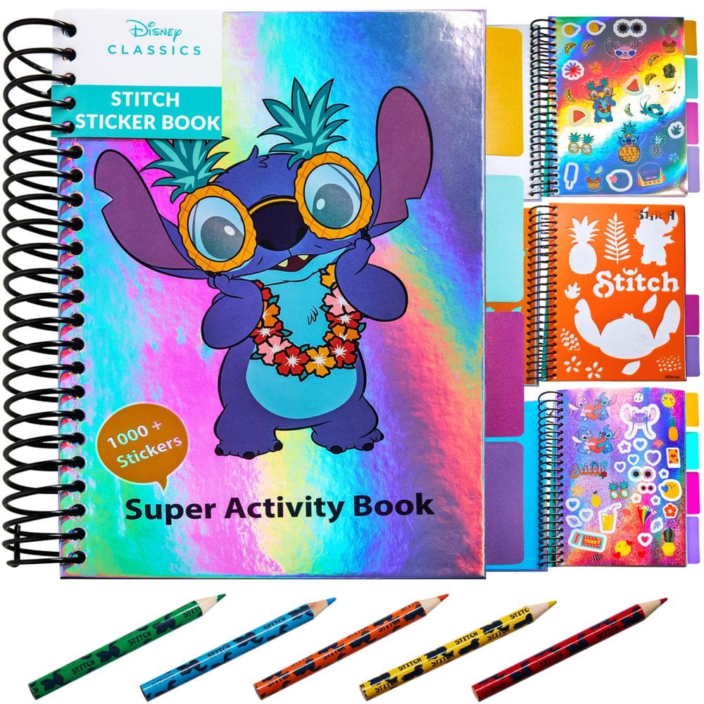 Livro de adesivos Disney Stitch para crianças com mais de 1000 adesivos e muito mais