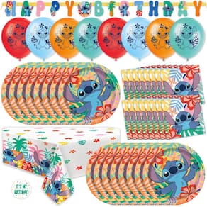 Conjunto de decorações de festa de aniversário Lilo and Stitch para 16