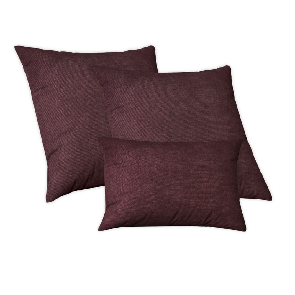 2 Capas De Almofadas 50x50 + 1 Capa 30x50cm Glamour Bordo
