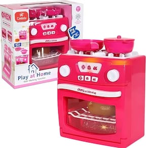 Fogão Infantil Brinquedo Som E Luz Fumaça Acessórios Castela