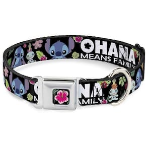 Coleira para cães Buckle-Down Lilo & Stitch Ohana significa família